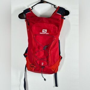 #2673 Salomon Running Backpack Red Agile 12 Trail Hiking